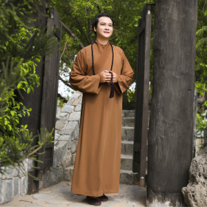 Áo tràng Pháp phục Nguyên Dung cho Nam, thiết kế truyền thống, Silk lụa cao cấp ATTT 38E 0005