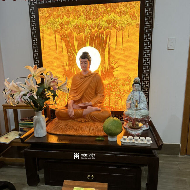 Bàn thờ Phật đơn giản tạo không gian thiền định