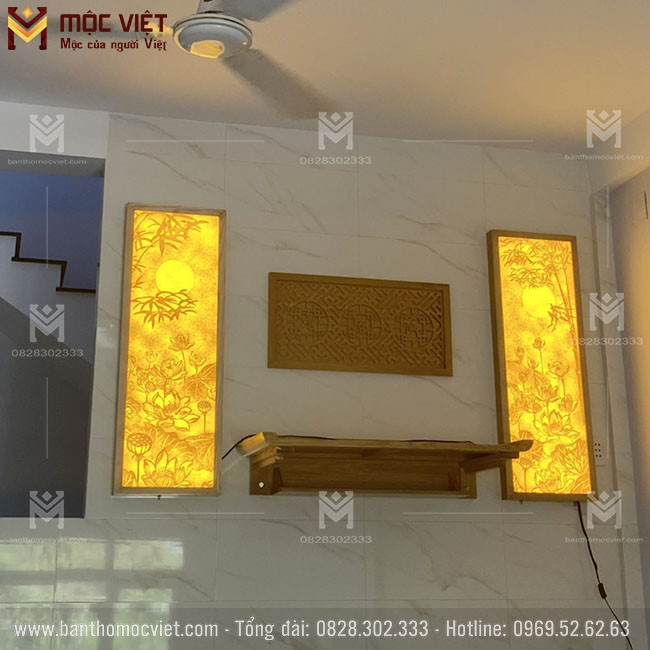 Bàn thờ treo tường chung cư hiện đại tối ưu không gian sống