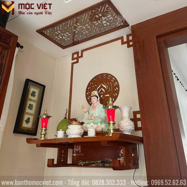 Bàn thờ treo tường thờ Phật Quan Âm thanh tịnh