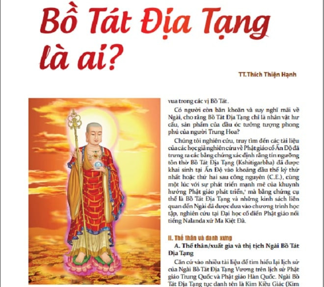 Bồ Tát Địa Tạng với pháp khí