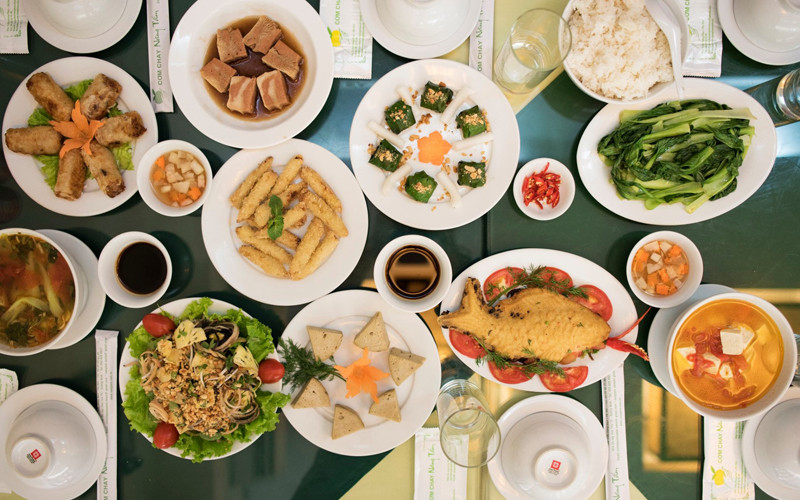 Bữa cơm chay truyền thống tại Nàng Tấm, thưởng thức đồ chay Hà Nội