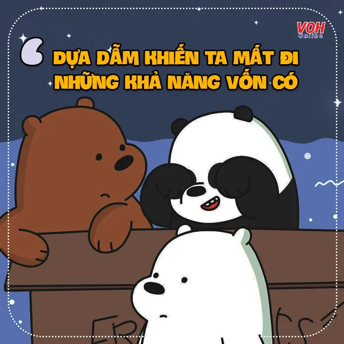 Con sâu trên cành cây, minh họa cho sự ỷ lại và không tự lực vươn lên