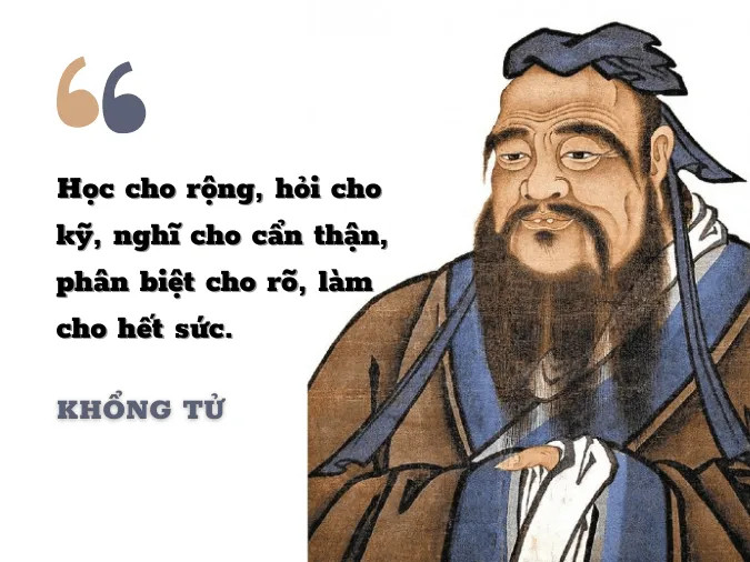 Cuộn giấy cổ tượng trưng cho tri thức và lời dạy của Khổng Tử