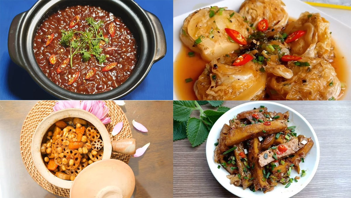 Đậu hũ kho chay với nấm