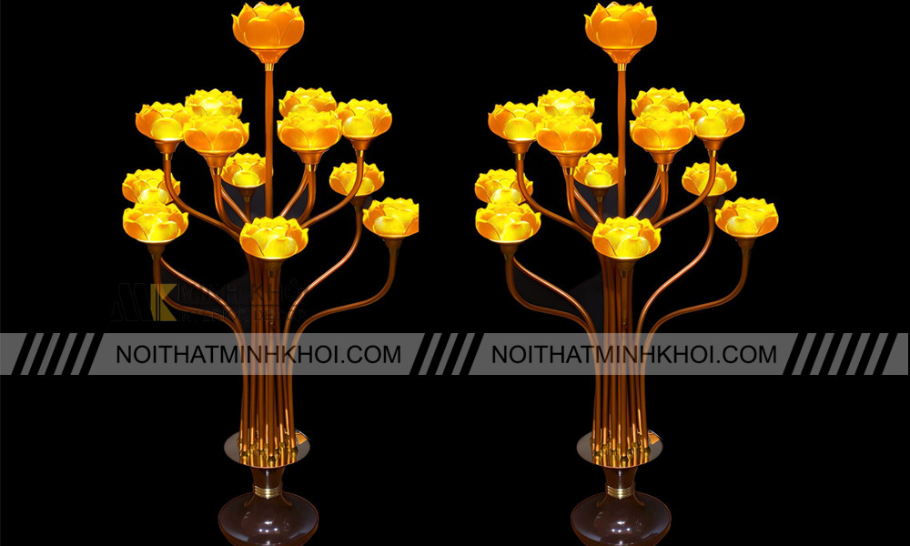 Đèn hoa sen lưu ly điện cao cấp