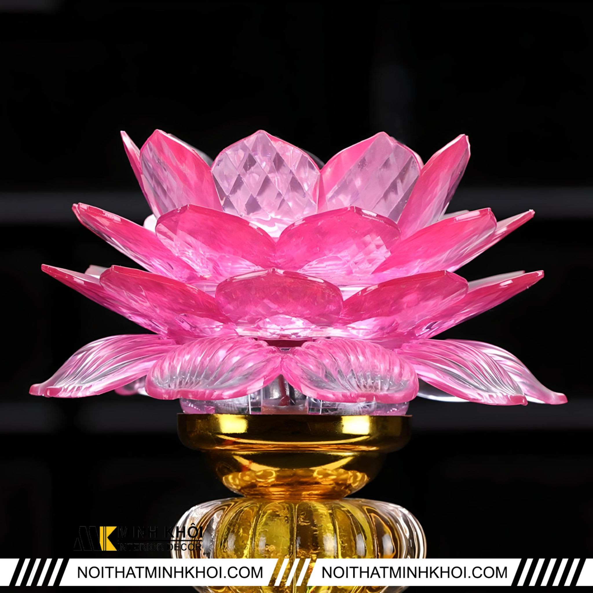 Đèn thờ Ông Địa Thần Tài hình hoa sen thanh khiết mang ý nghĩa tâm linh