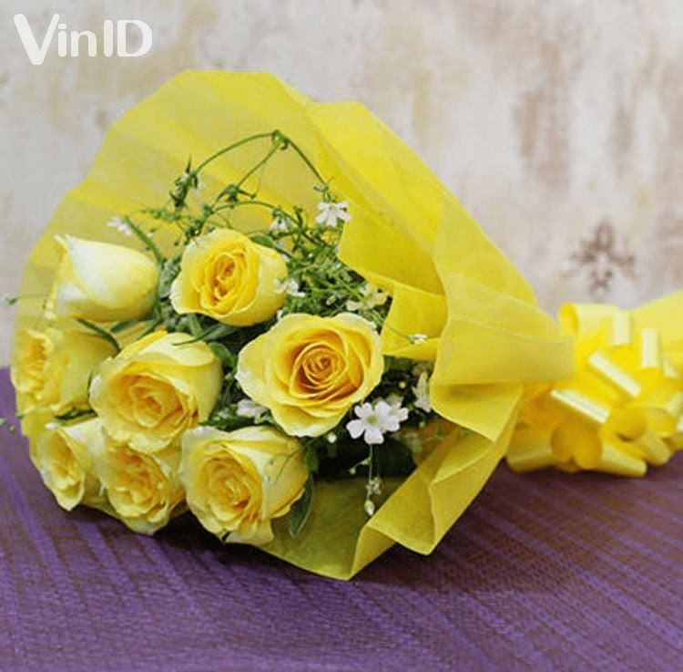Đóa hoa hồng vàng tươi tắn dành tặng bạn bè, thể hiện tình bạn bền chặt và sự quan tâm