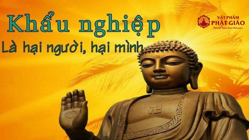 Hình ảnh miệng nói lời lành, thể hiện việc giữ gìn khẩu nghiệp theo lời dạy thập thiện nghiệp