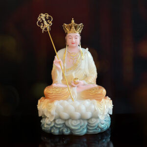 Hình Địa Tạng Vương Bồ Tát chất lượng cao từ bột đá sơn phú quý, đường nét mềm mại.