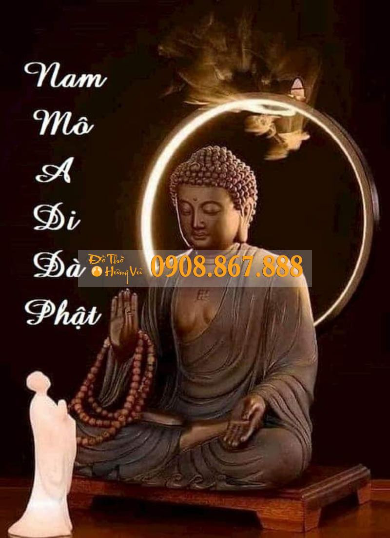 hình Phật A Di Đà thiền định, biểu tượng an lạc và chữ a di đà phật đẹp