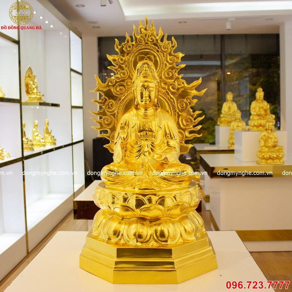 Hình Phật Quan Âm đẹp mạ vàng 24K tinh xảo, tôn vinh giá trị tâm linh