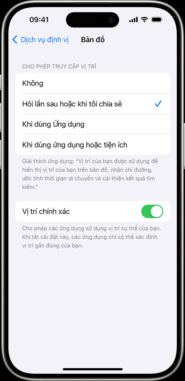 Màn hình cài đặt quyền riêng tư trên iPhone, minh họa việc điều chỉnh các thiết lập vu vi hàng ngày để tối ưu trải nghiệm