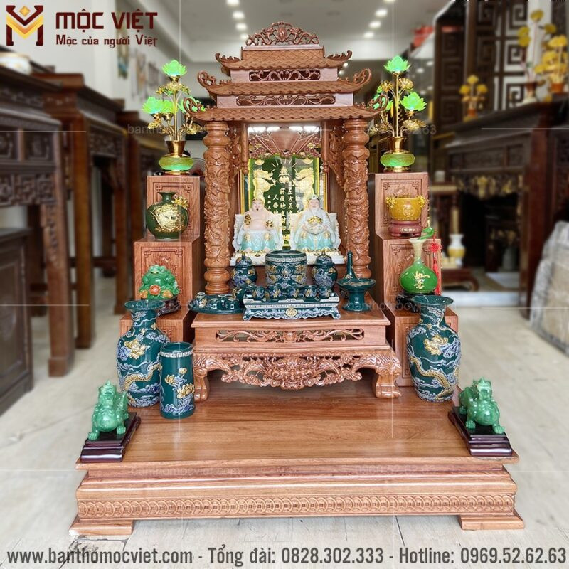Máº«u combo bÃ n thá» tháº§n tÃ i gá»— hÆ°Æ¡ng cao cáº¥p Má»™c Viá»‡t