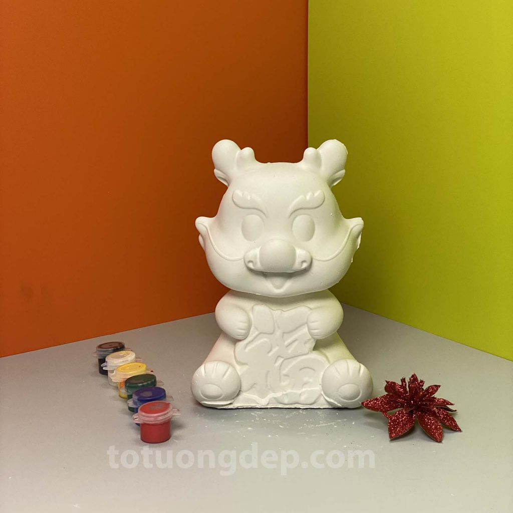 Mẫu tượng rồng đáng yêu, phù hợp cho hoạt động tô tượng thư giãn