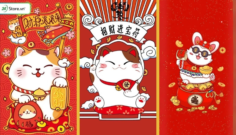 Mèo Thần Tài vẫy tay mang lại may mắn