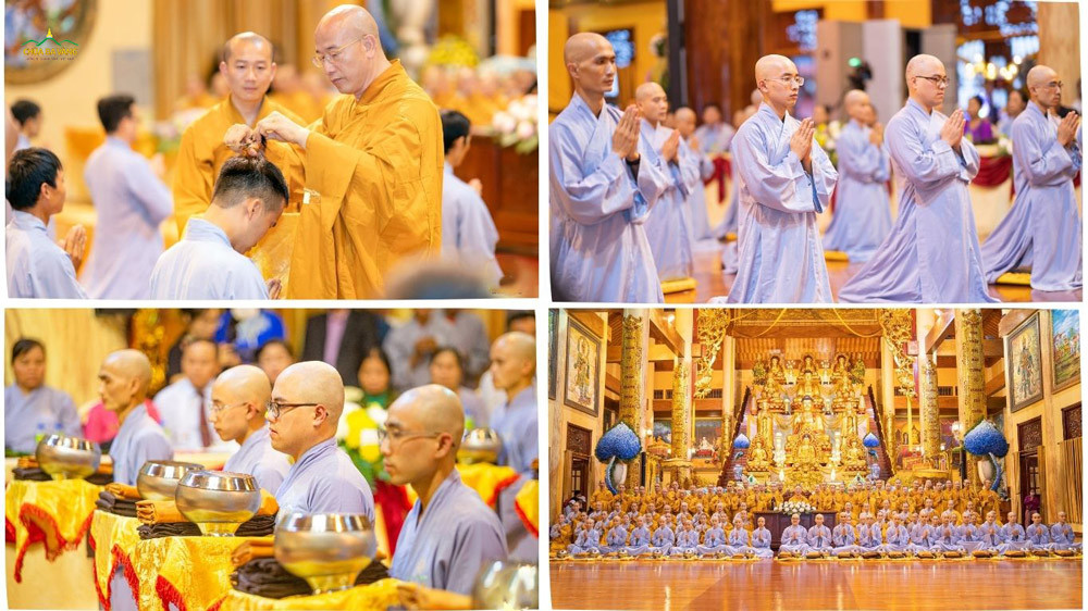 Nghi thức thế phát trong lễ xuất gia tại chùa Ba Vàng, thể hiện ý nghĩa của xuất gia là gì