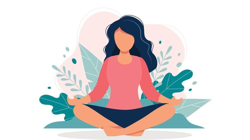 Người đang ngồi thiền định ở vị trí bán hoa sen