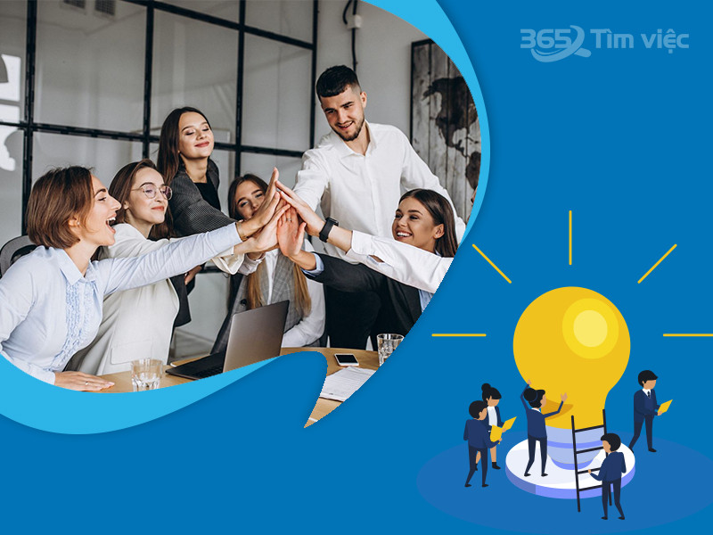 Nhóm người làm việc chuyên nghiệp đang cùng nhau trao đổi, thể hiện sự hanh thông trong công việc