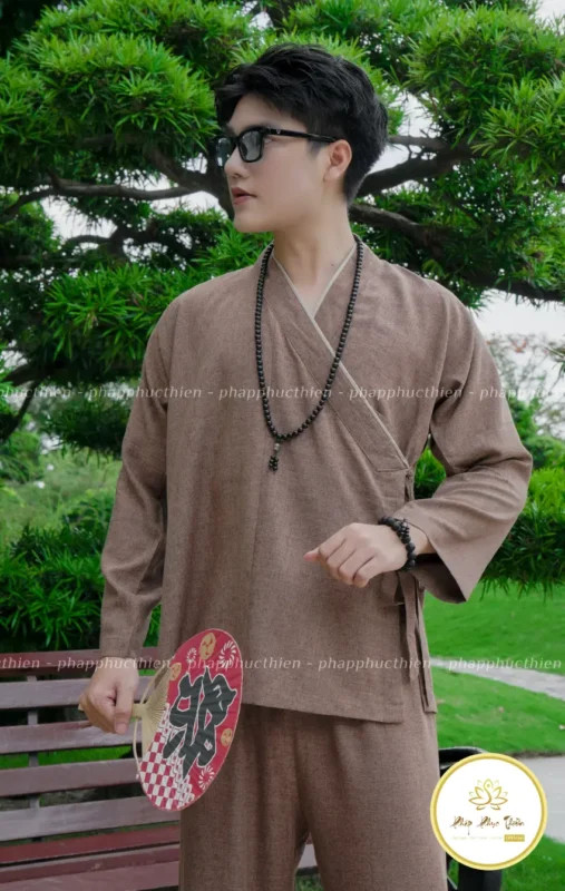 Pháp phục nam kiểu Nhật màu nâu trà