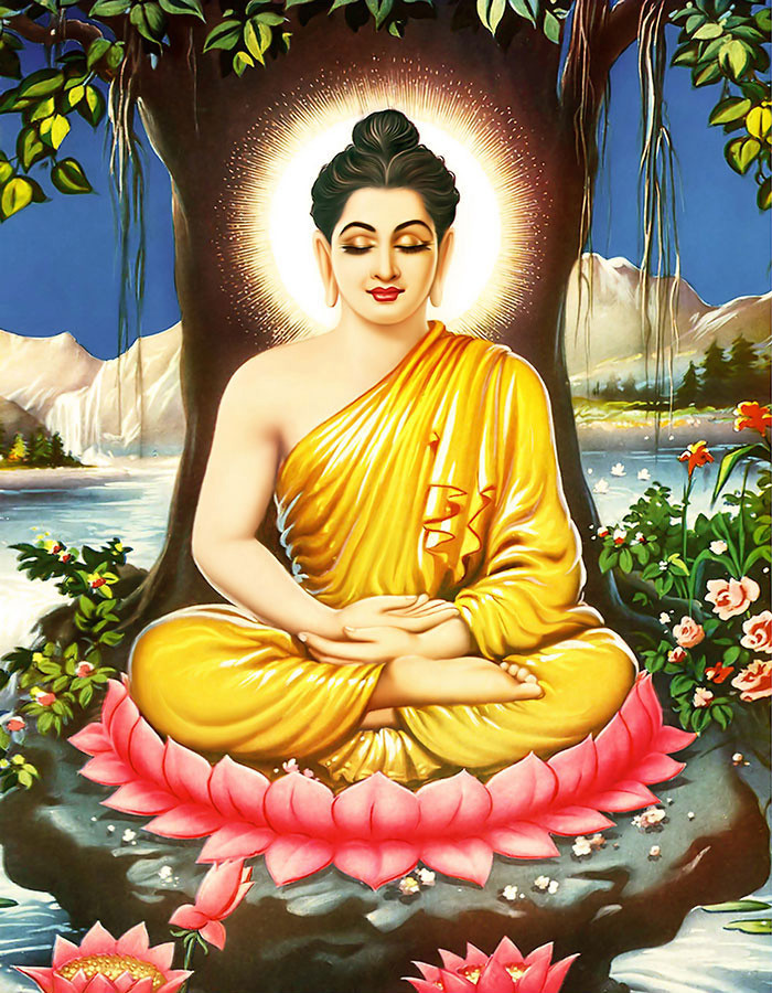 Phật Thích Ca Mâu Ni được khắc họa dịu dàng, nhẹ nhàng và thanh tịnh.