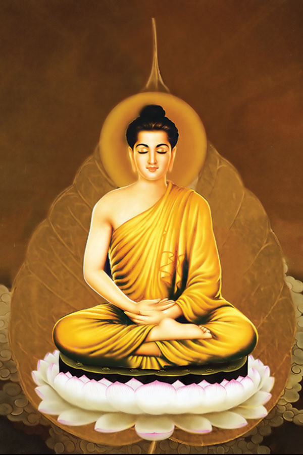Phật Thích Ca Mâu Ni trong tư thế đứng, tay làm ấn vô úy, mang lại sự che chở.