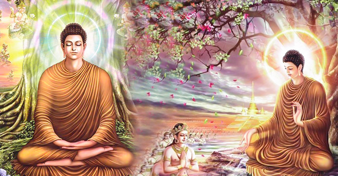 Phật Thích Ca Mâu Ni với đôi mắt sáng ngời, biểu thị thông minh và trí tuệ.