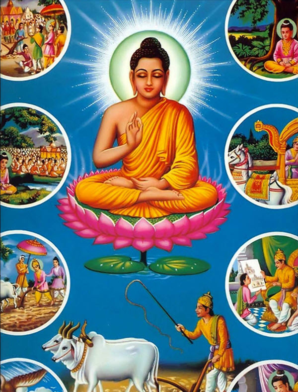 Phật Thích Ca Mâu Ni với vẻ cao quý và tôn nghiêm, thể hiện đức tính cao độ.