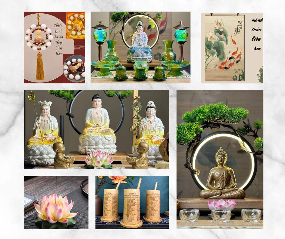 Sổ chép kinh Phật và đồ thờ cúng