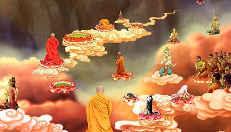 Sơ đồ phân chia tam giới trong đạo Phật với dục giới, sắc giới và vô sắc giới