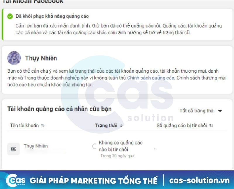 tài khoản Via đã xác minh danh tính hỗ trợ quảng cáo hiệu quả
