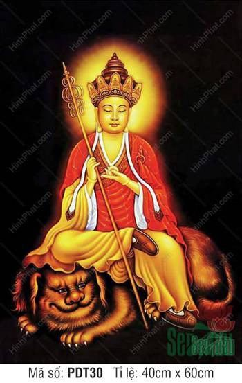 Tranh Địa Tạng Bồ Tát uy nghi với pháp tướng đặc trưng
