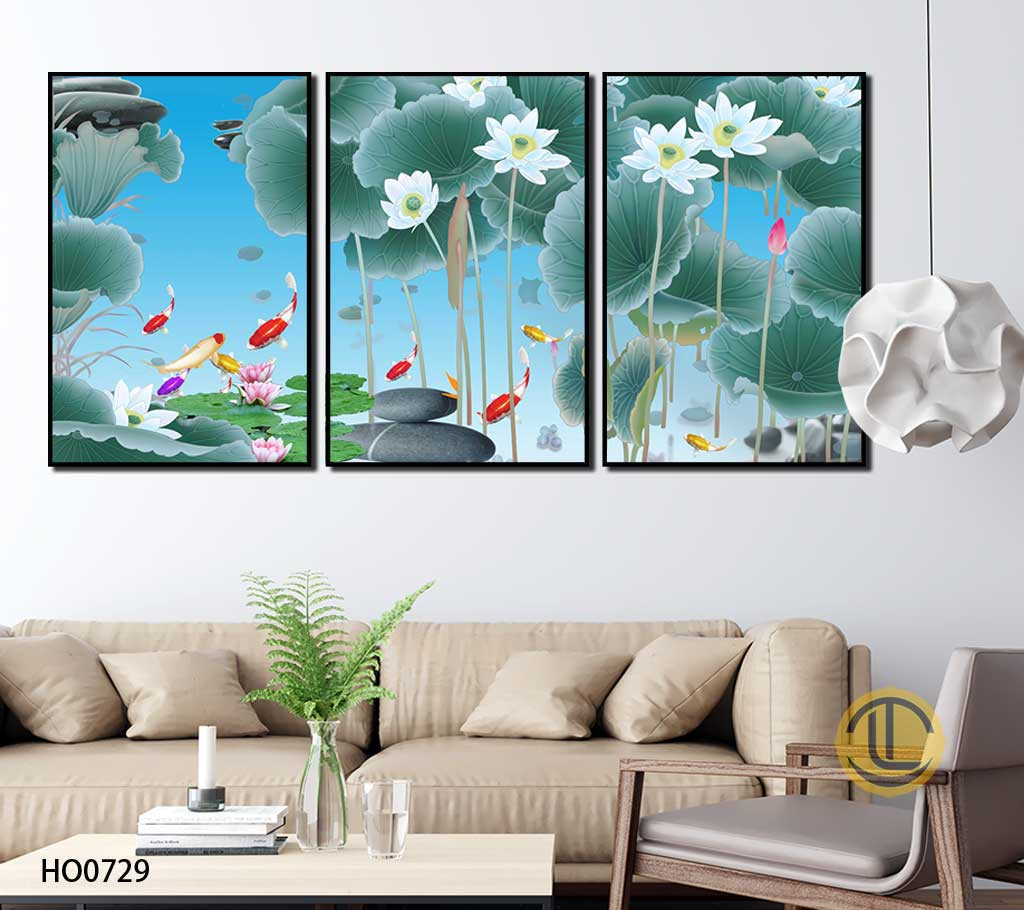 Tranh hoa sen phật giáo bộ 3
