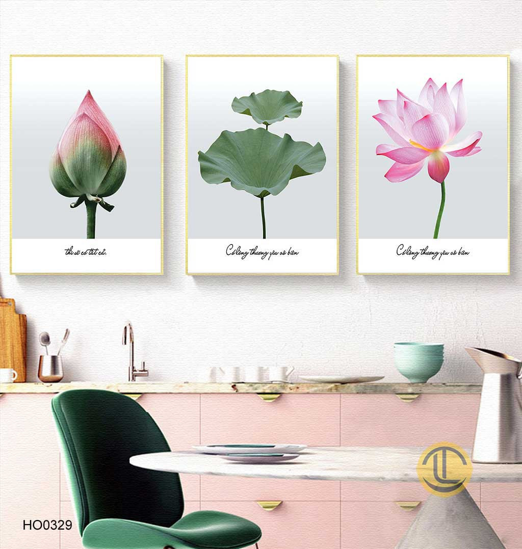 Tranh hoa sen phật giáo đơn giản