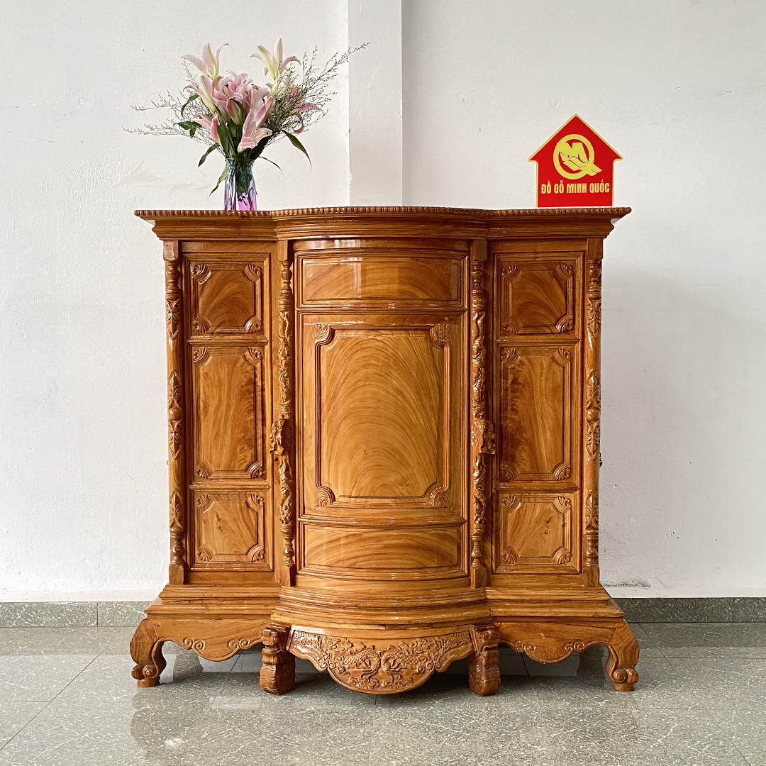 Tủ thờ ông bà bụng phệ gỗ Gõ loại to