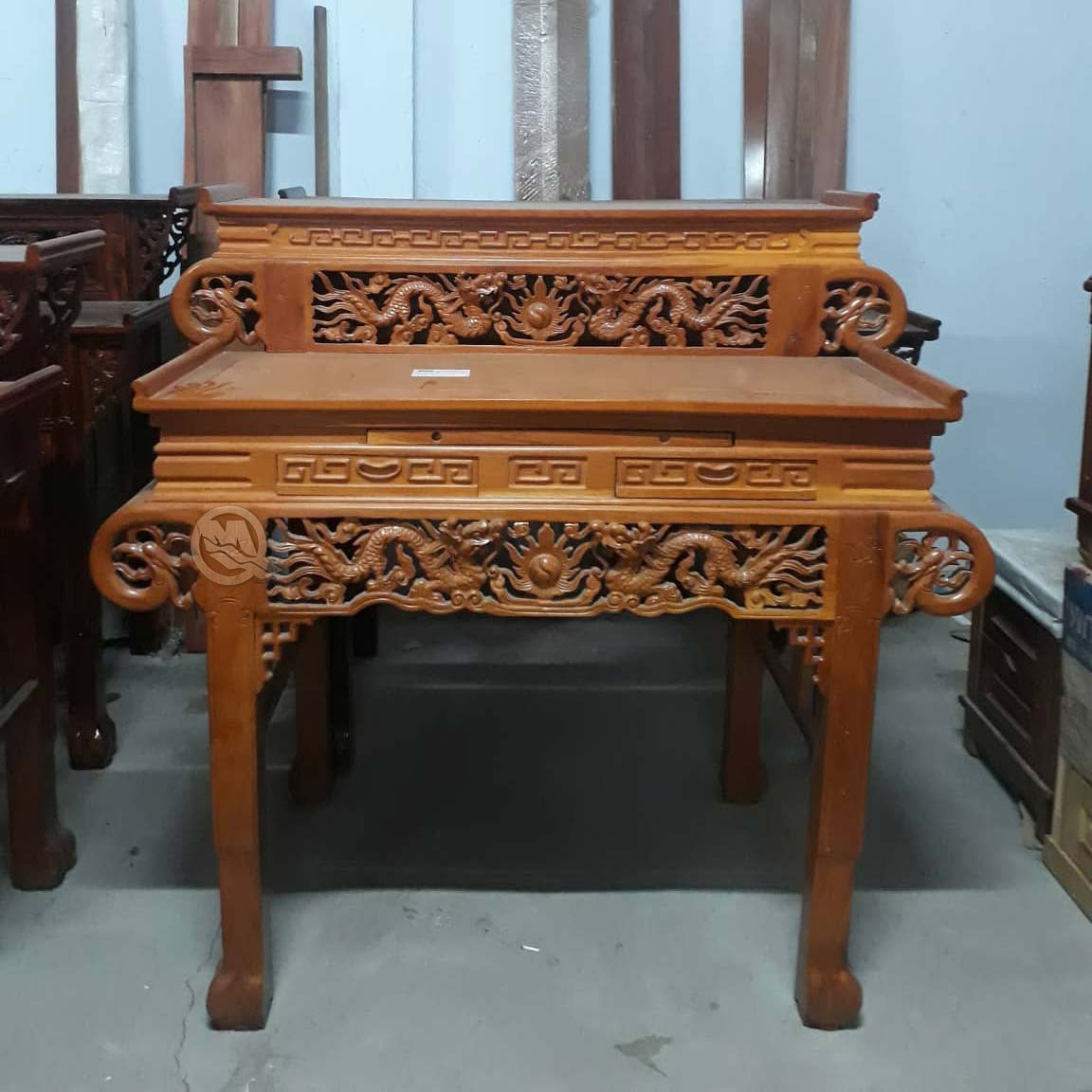 Tủ thờ ông bà gỗ Gõ Đỏ hai tầng