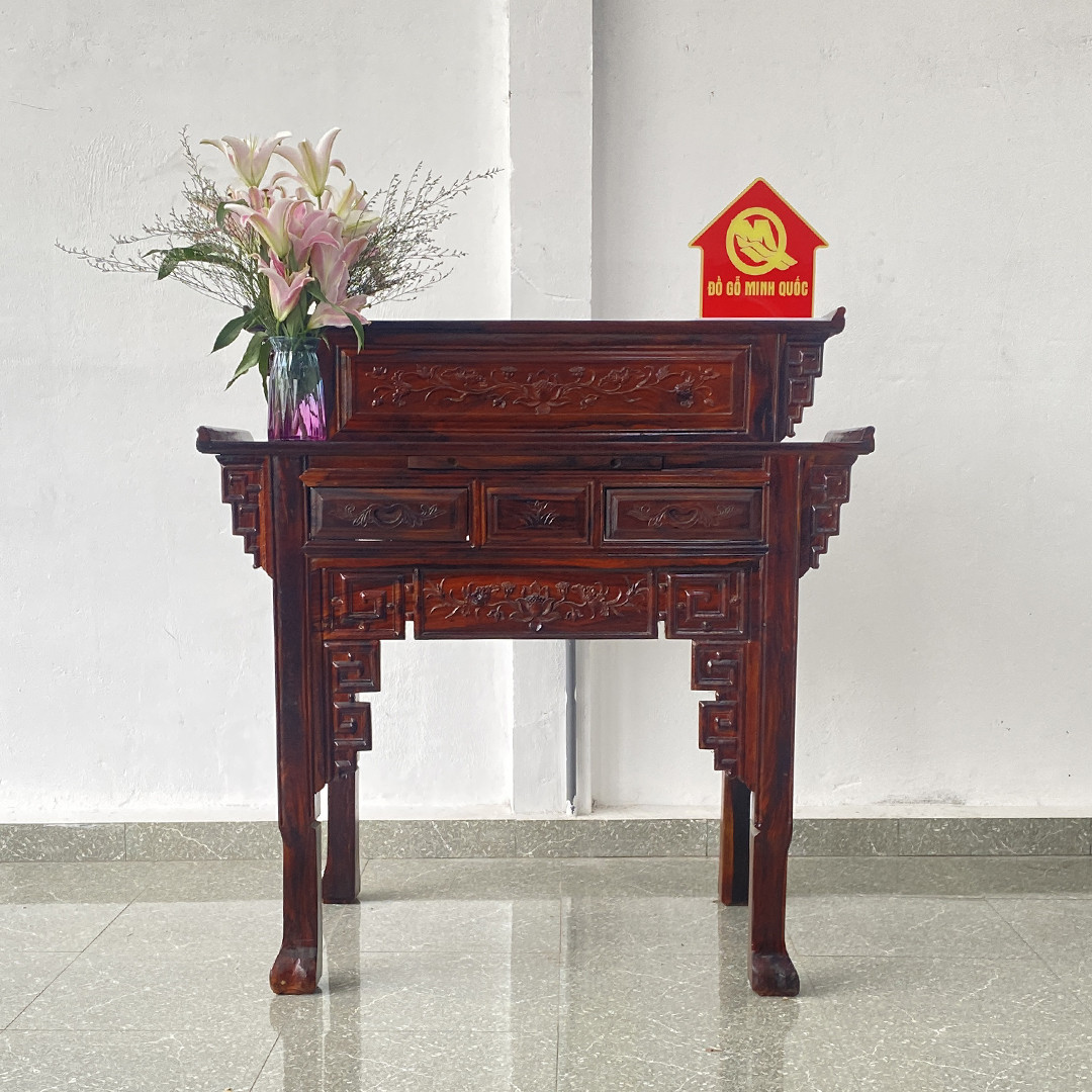 Tủ thờ ông bà hai tầng gỗ Muồng