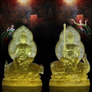 Tượng Đức Văn Thù Phổ Hiền bằng lưu ly tinh xảo
