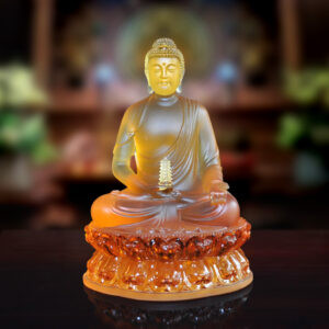 Tượng Phật Dược Sư đá lưu ly, cao 20.8cm