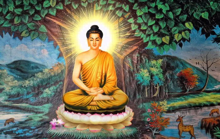 Tượng Phật Thích Ca Mâu Ni bằng đá cẩm thạch trắng, tượng trưng cho sự thuần khiết.