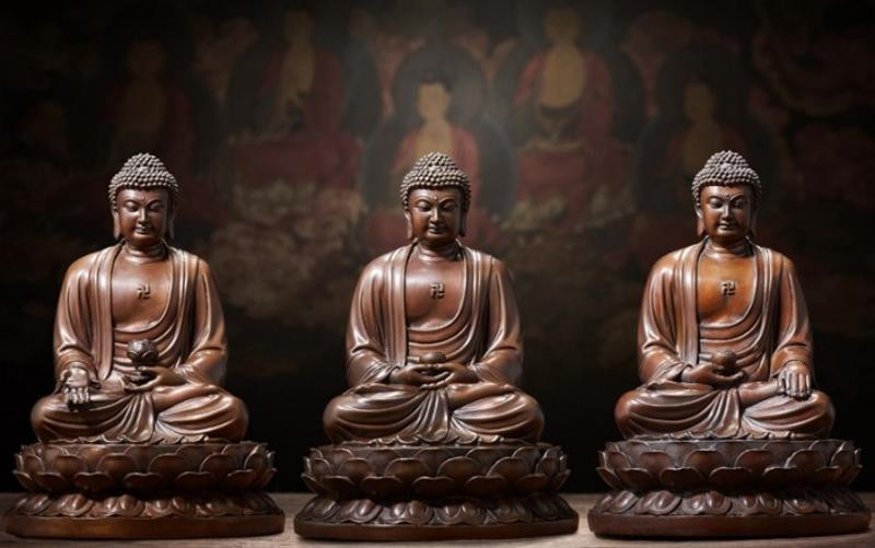 Tượng Tam Thế Phật đẹp và trang nghiêm