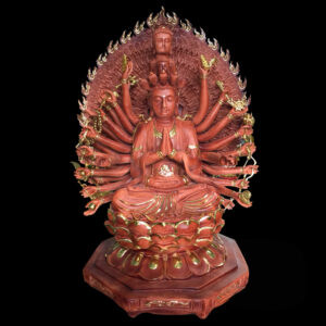 Tượng Thiên Thủ Thiên Nhãn bằng composite dát vàng, cao 87cm
