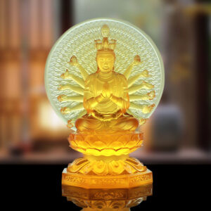 Tượng Thiên Thủ Thiên Nhãn bằng lưu ly hổ phách