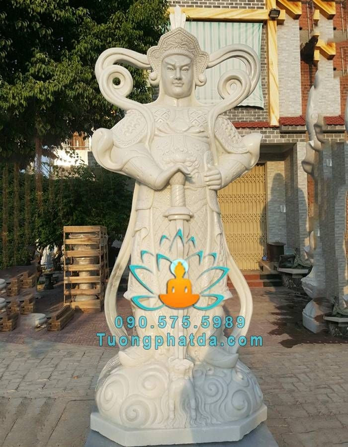 Tượng Vi Đà Hộ Pháp bằng đá trắng non nước