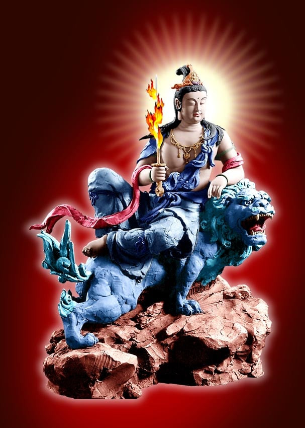 Văn Thù Bồ Tát với ấn tượng gươm lửa