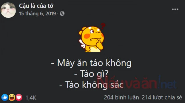 Ví dụ minh họa cách dùng cụm từ táo không sắc trong tin nhắn