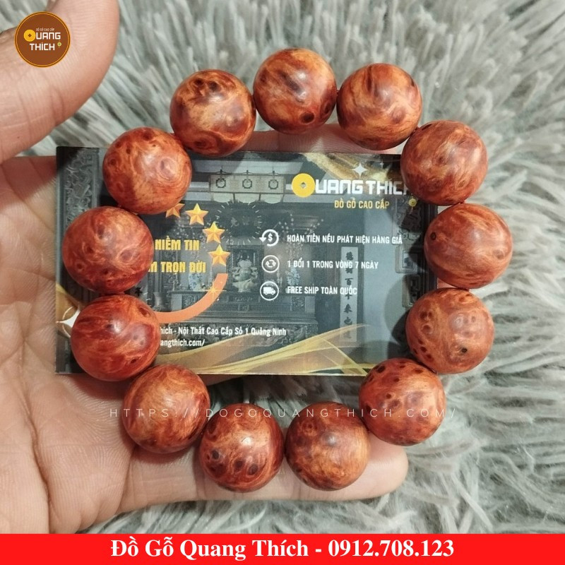 Vòng nu hoa huyết long 13 hạt, biểu tượng của sự may mắn