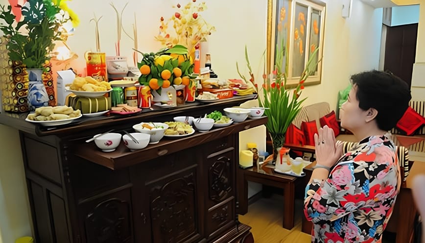 Thắp hương và đọc lời khấn