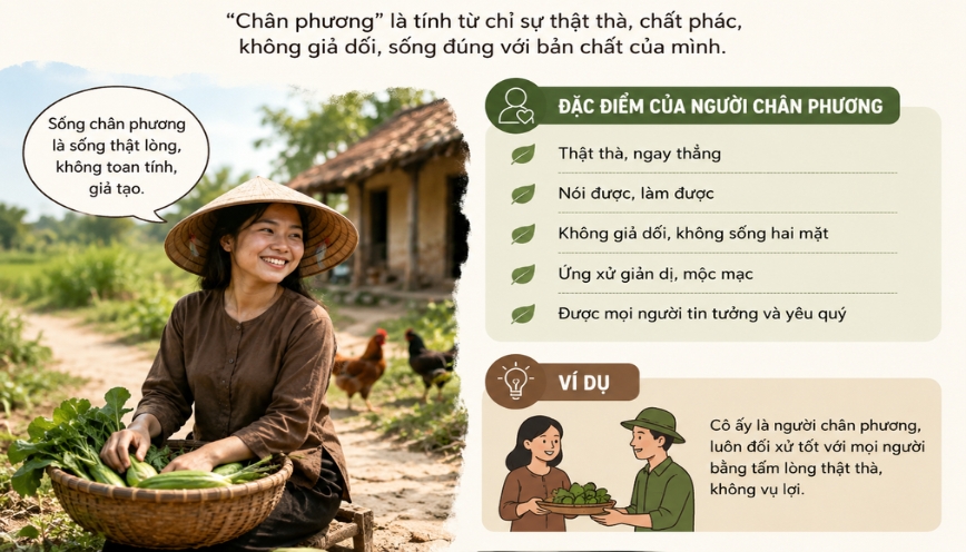 Người chân phương thường sống giản dị được mọi người yêu mến