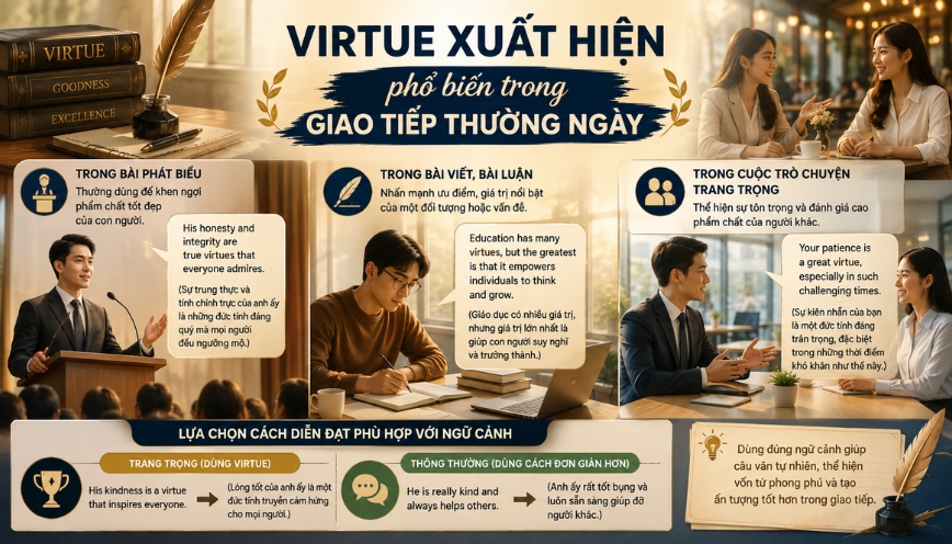 Virtue xuất hiện phổ biến trong giao tiếp thường ngày